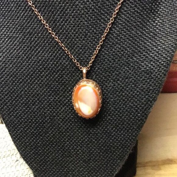 Necklace, Copper and Agate Handmade Pendant, Artisan, NEW, 18” - Picture 5 of 6